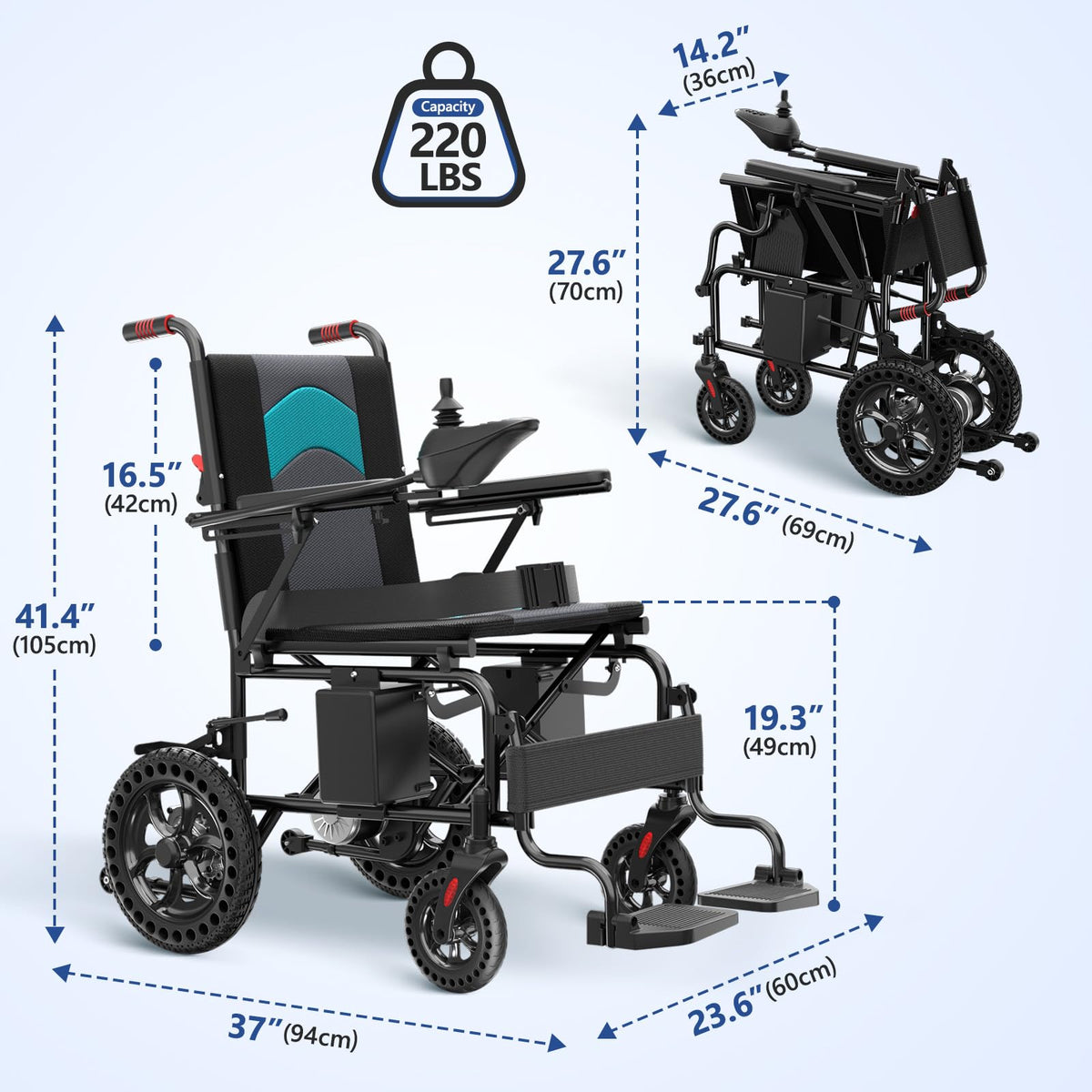 Lightweight All-Terrain Power Chair - 15-Mile Range