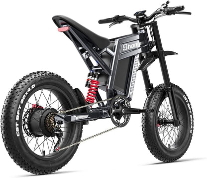 20" Fat Tire E-Bike: 60V 30Ah, Full Suspension, Hydraulic Brakes