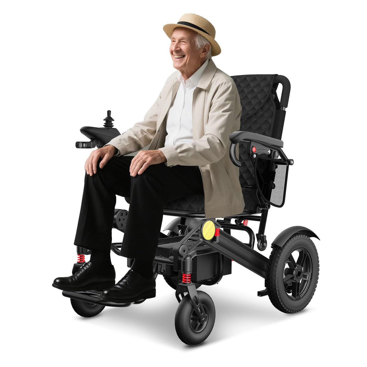 Folding Electric Wheelchair - 16-Mile, Dual 250W Motors