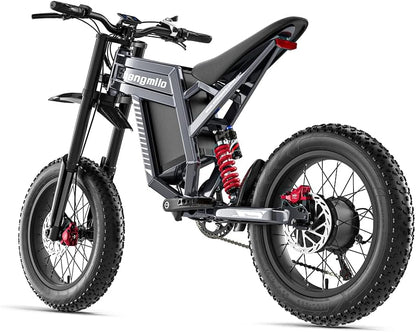 20" Fat Tire E-Bike: 60V 30Ah, Full Suspension, Hydraulic Brakes