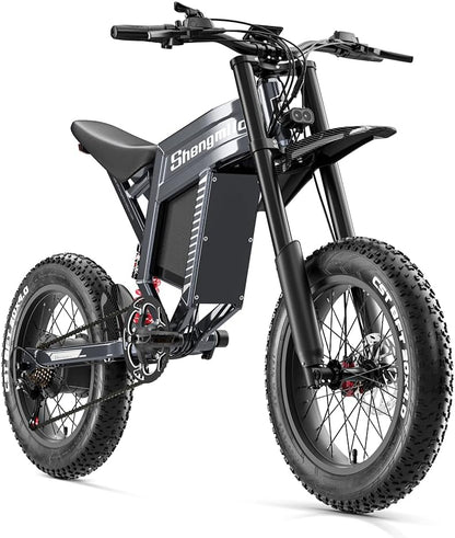 20" Fat Tire E-Bike: 60V 30Ah, Full Suspension, Hydraulic Brakes