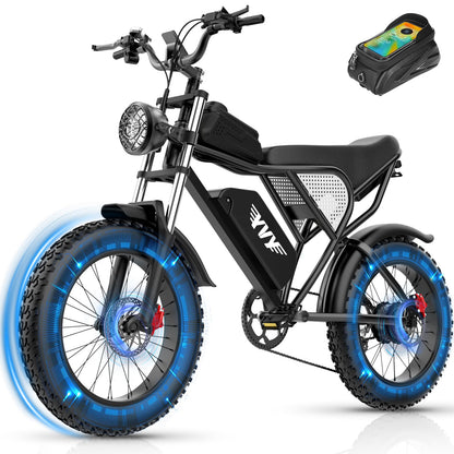 20" Fat Tire Electric Bike - 250W, 48V 15.6Ah, Dual Suspension