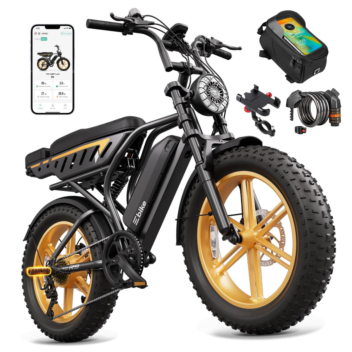20" Fat Tire Electric Bike: 1500W, 48V, Dual Suspension E-Bike