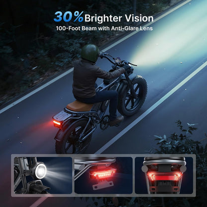 20" Fat Tire Electric Bike: 2000W, 48V, Dual Suspension E-Bike