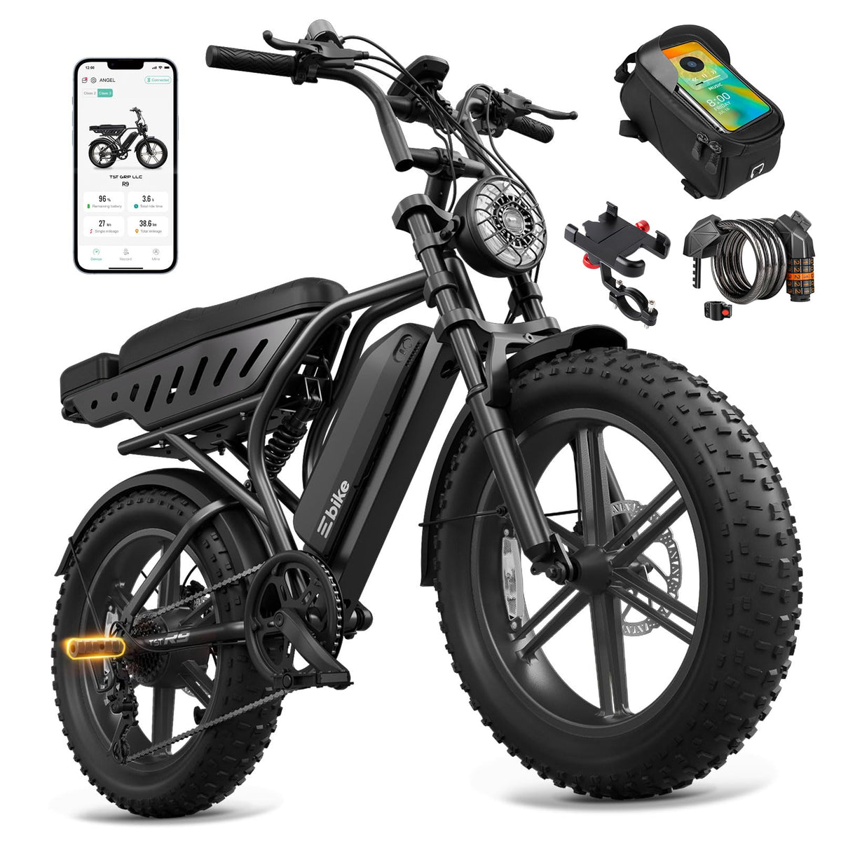 20" Fat Tire Electric Bike: 1500W, 48V, Dual Suspension E-Bike