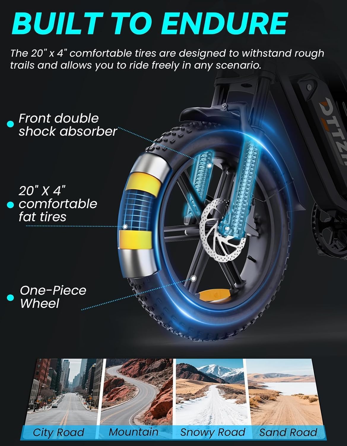 20" Fat Tire Electric Bike: 2500W, 60V, Full Suspension E-Bike