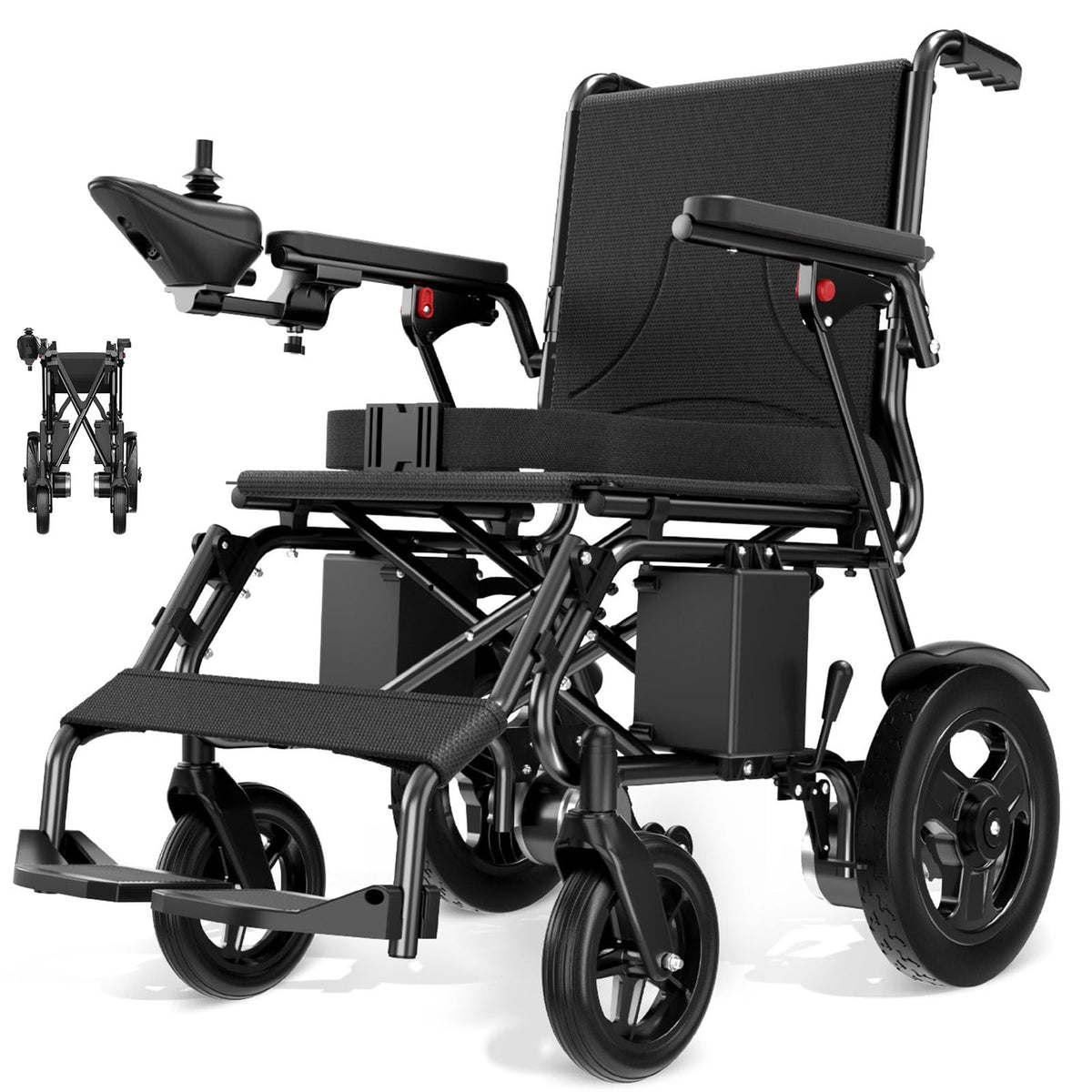 Folding Electric Wheelchair - 16-Mile, Dual 250W Motors