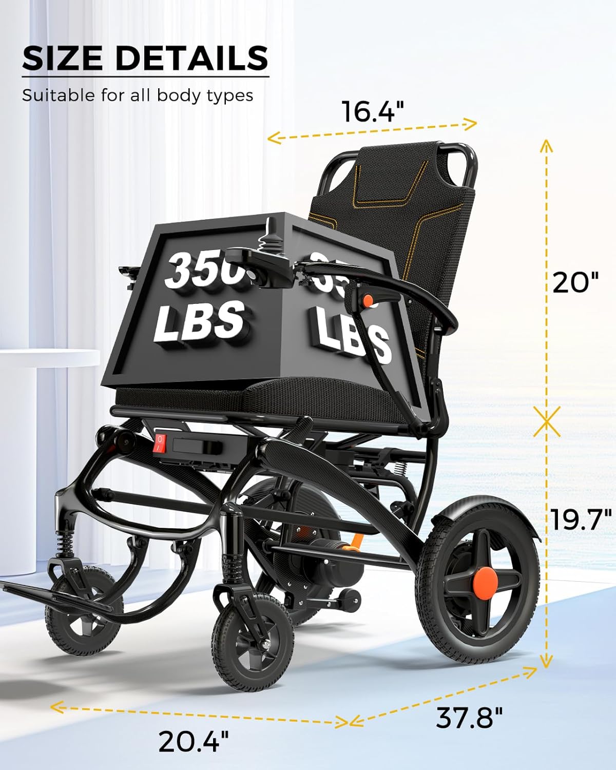 Foldable Carbon Fiber Electric Wheelchair - All-Terrain Power Chair