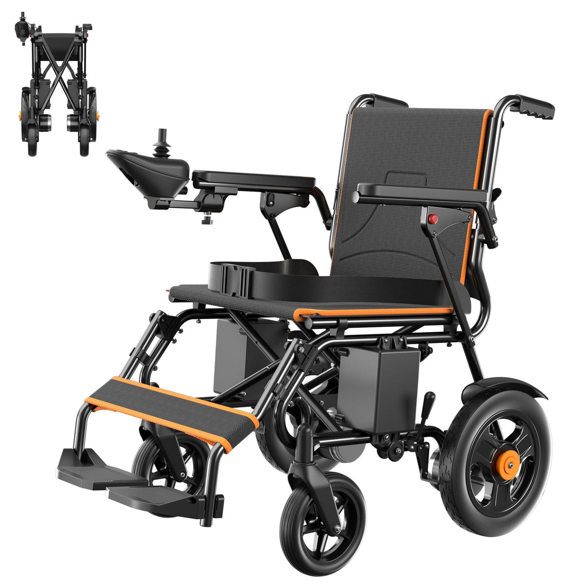 Folding Electric Wheelchair - 16-Mile, Dual 250W Motors