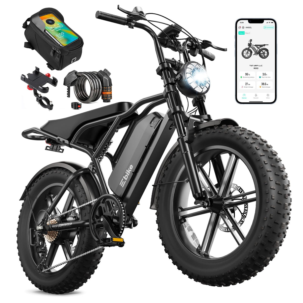 20" Fat Tire Electric Bike: 1500W, 48V, Dual Suspension E-Bike