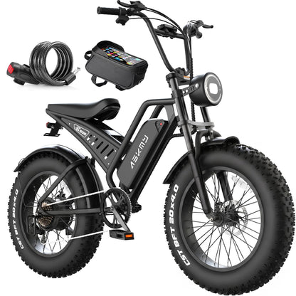 20" Fat Tire Electric Mountain Bike 1500W 48V 15Ah E-Bike