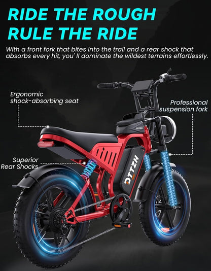 20" Fat Tire Electric Bike: 2500W, 60V, Full Suspension E-Bike