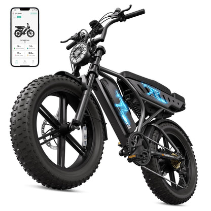 20" Fat Tire Electric Bike: 1500W, 48V, Dual Suspension E-Bike
