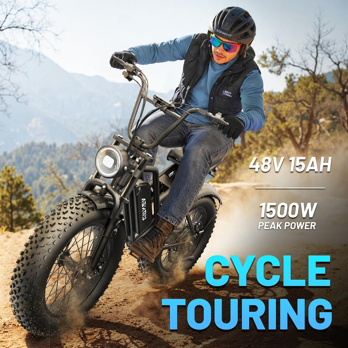 20" Fat Tire Electric Mountain Bike 1500W 48V 15Ah E-Bike