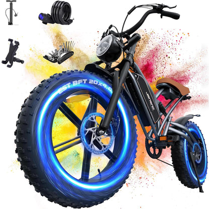 20" Fat Tire Electric Bike - 250W, 48V 17Ah, Full Suspension