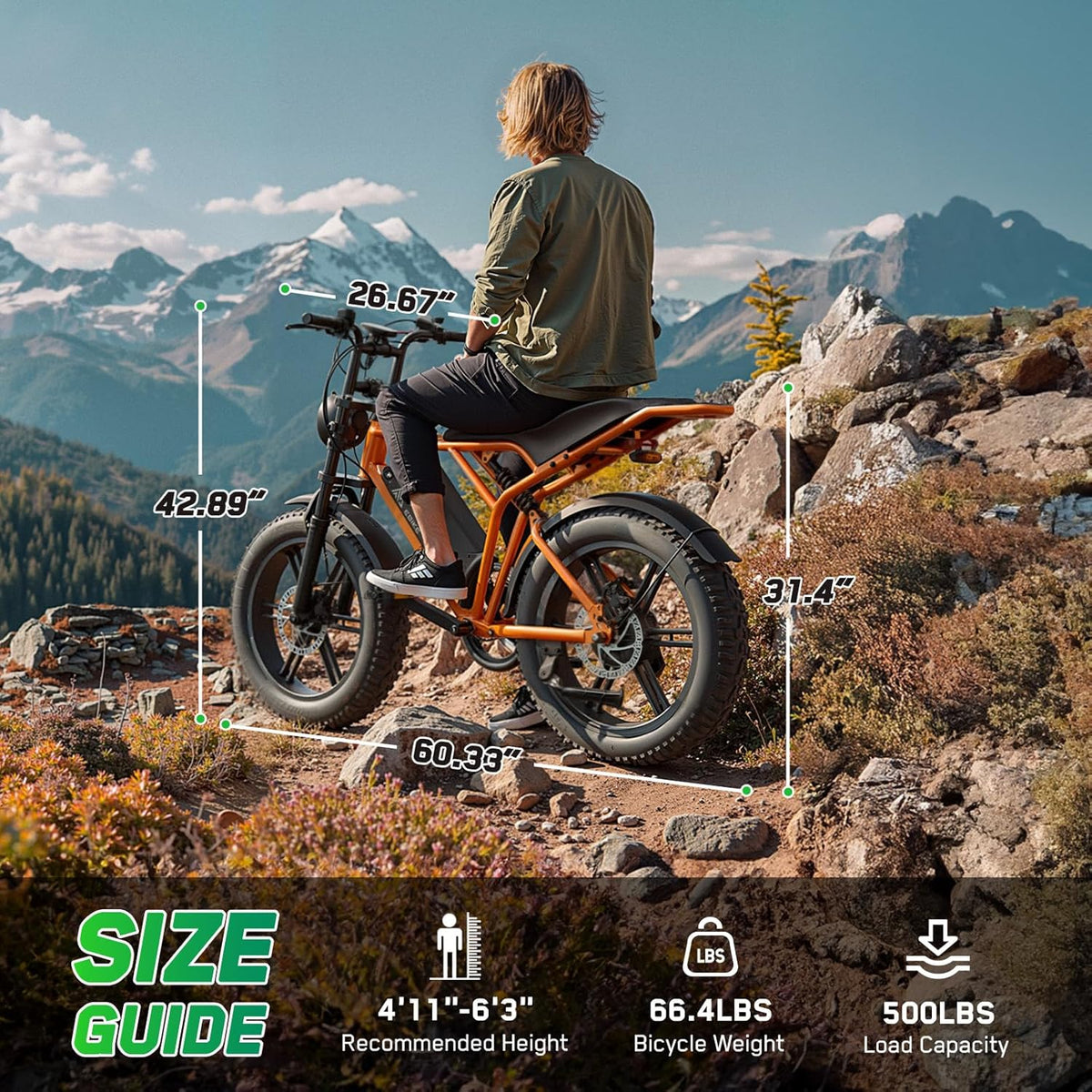 20" Fat Tire Electric Bike: 1500W, 48V, Dual Suspension E-Bike