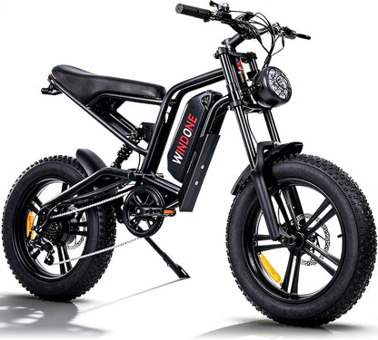 1000W Fat Tire Electric Bike, 48V 13Ah E-Bike, Removable Battery