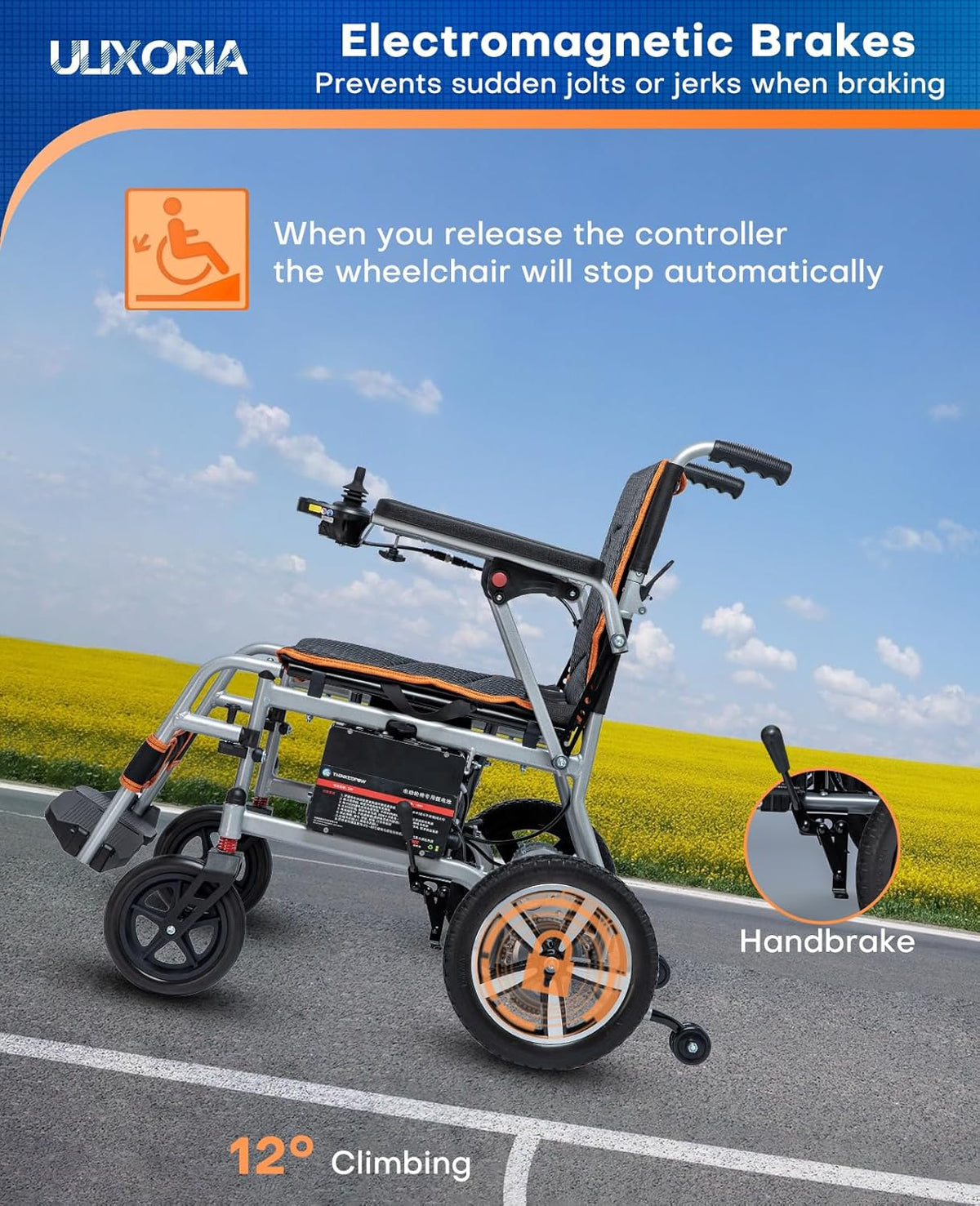 Portable Electric Wheelchair - Lightweight & Folding, 10-Mile Range