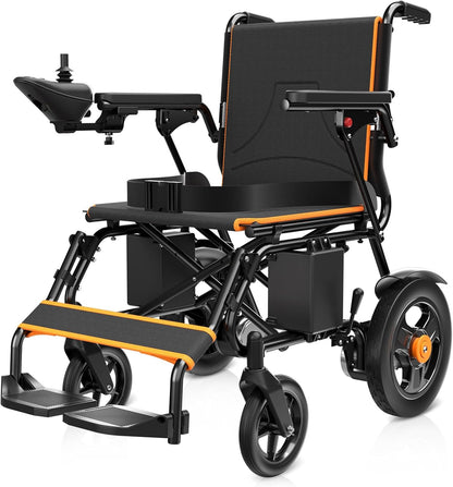 Foldable Electric Wheelchair: Dual Motor, 15 Mi, 350lb Capacity