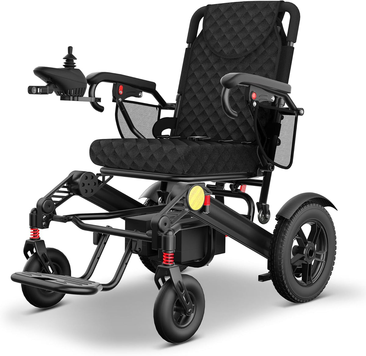 Portable Electric Wheelchair: Dual Motor, 30-Mile, 350lb Cap.