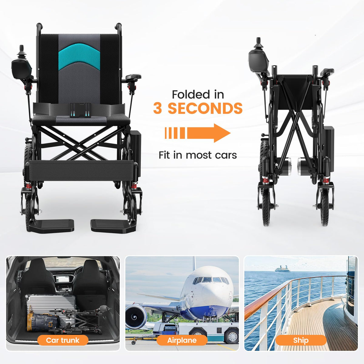 Lightweight All-Terrain Power Chair - 15-Mile Range